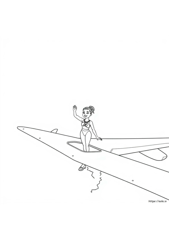 Coloriage Simone Biles Avion