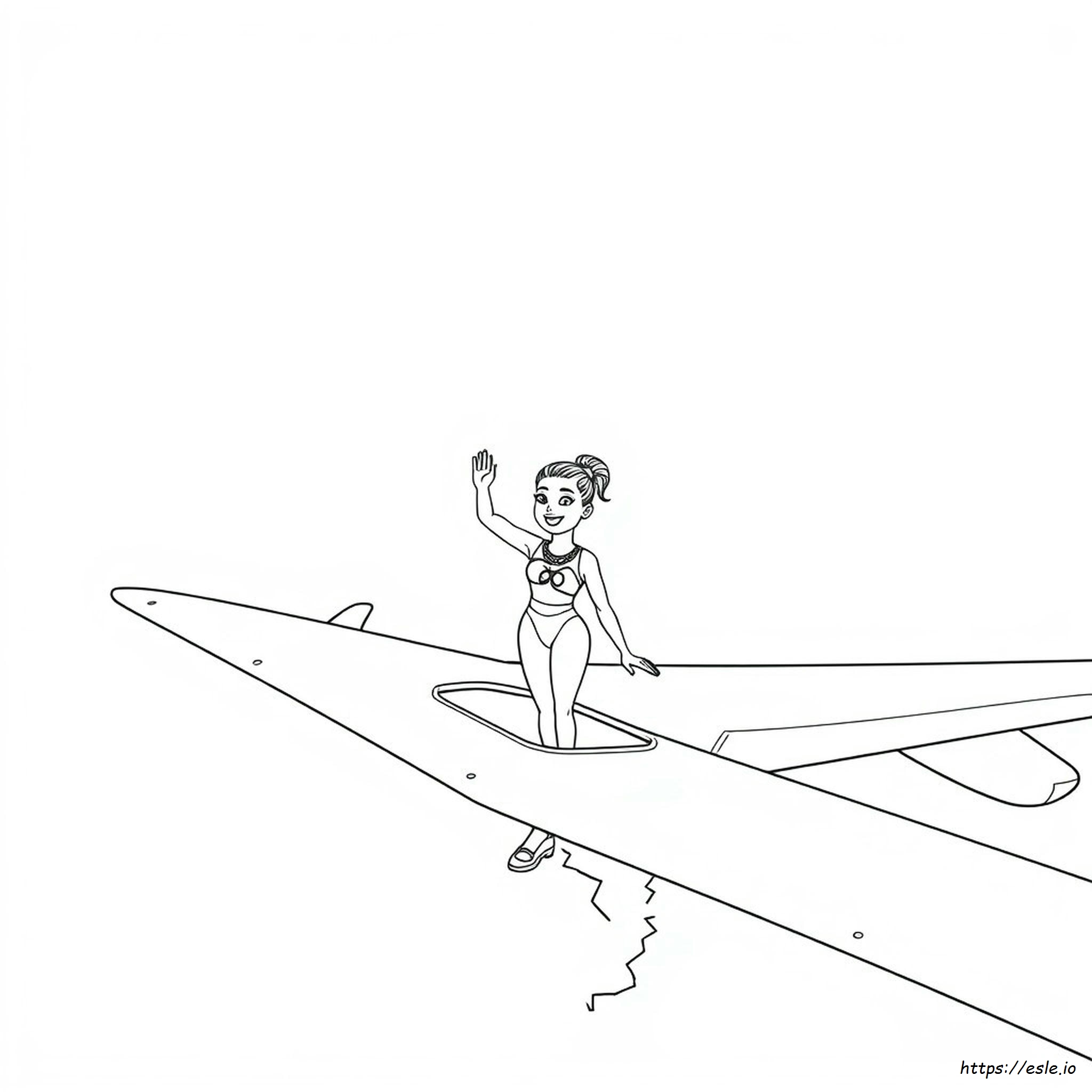 Simone Biles Da Colorare - Aereo