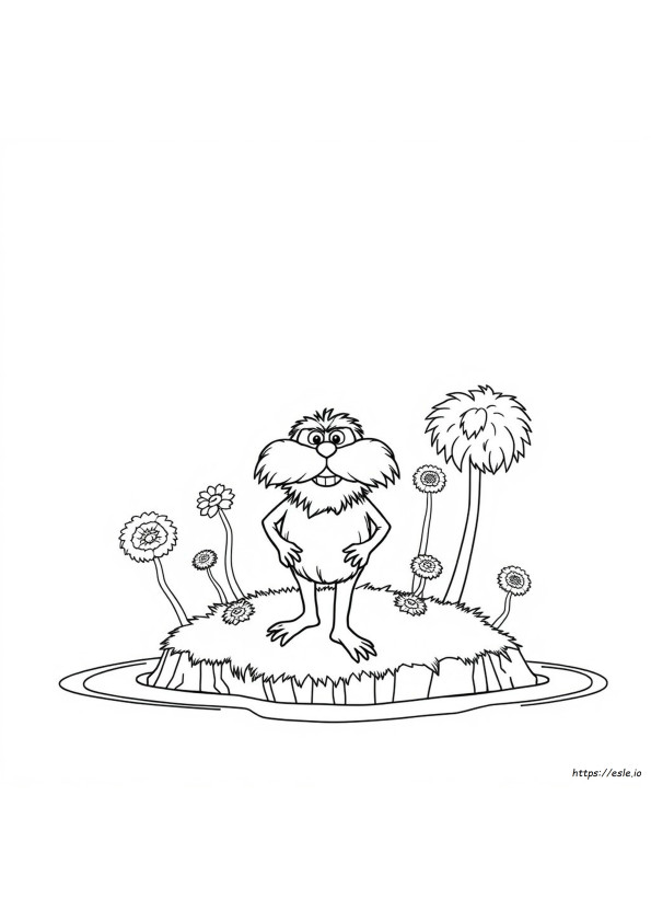 Página Para Colorear Del Lorax Estilo Preppy Para Imprimir