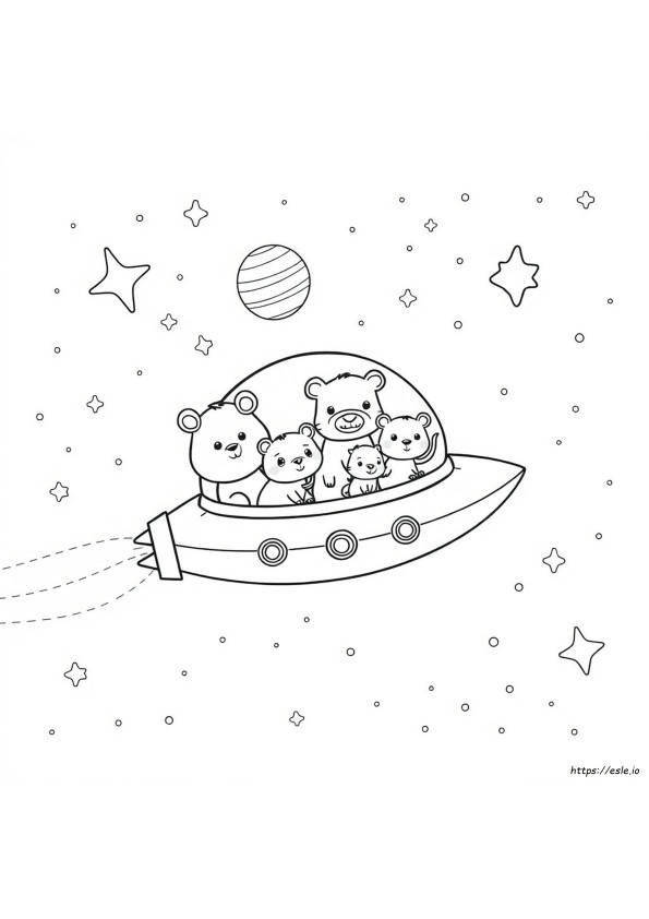 Animals In Space Coloring Pages