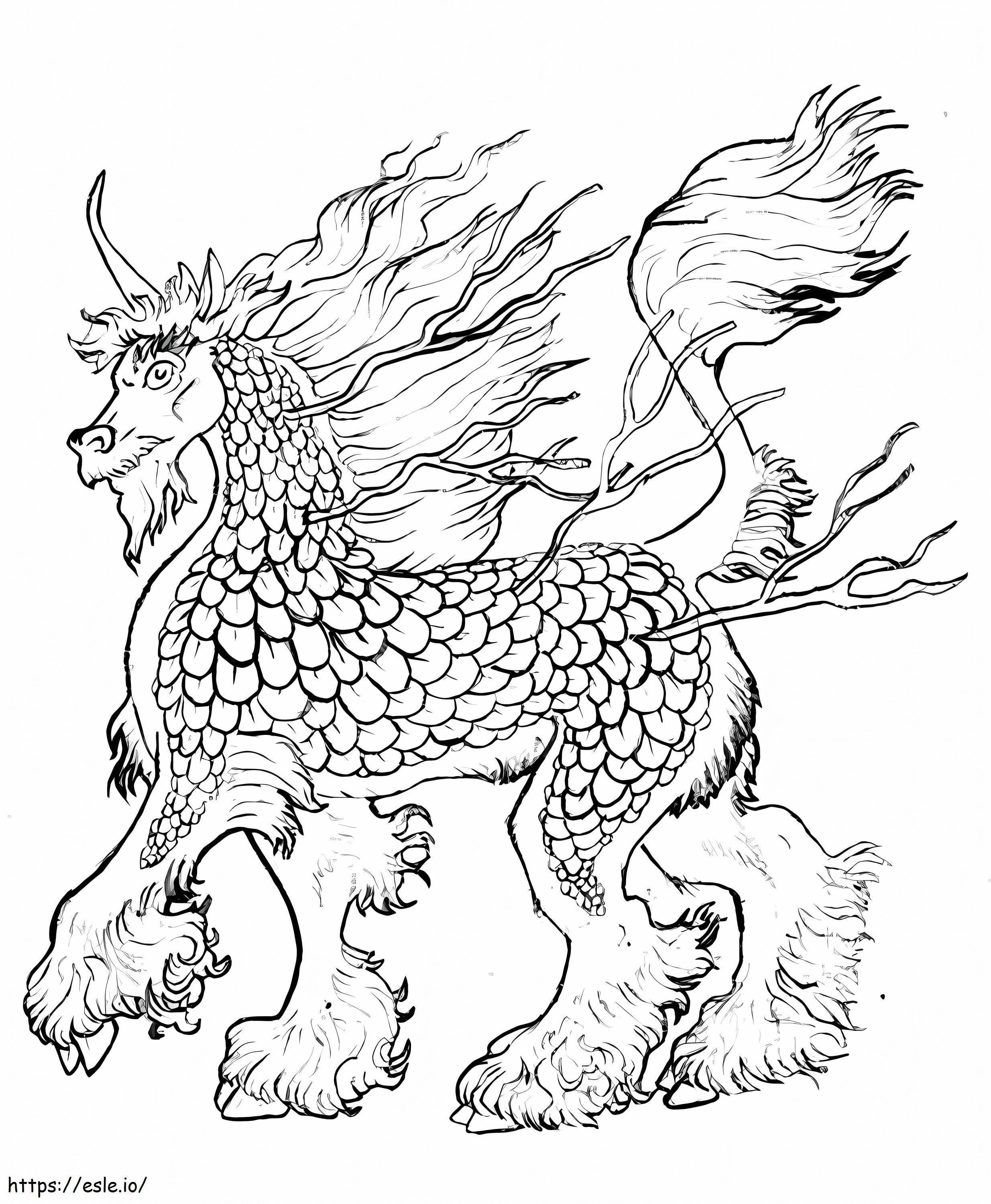  Çin Unicorn Qilin A4 boyama