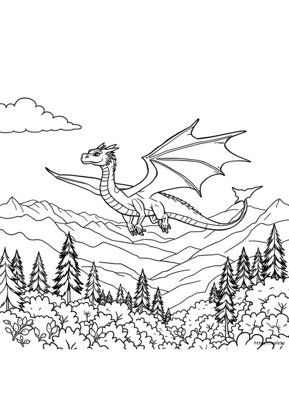 Mythical Dragon Realistic Dragon Coloring Pages