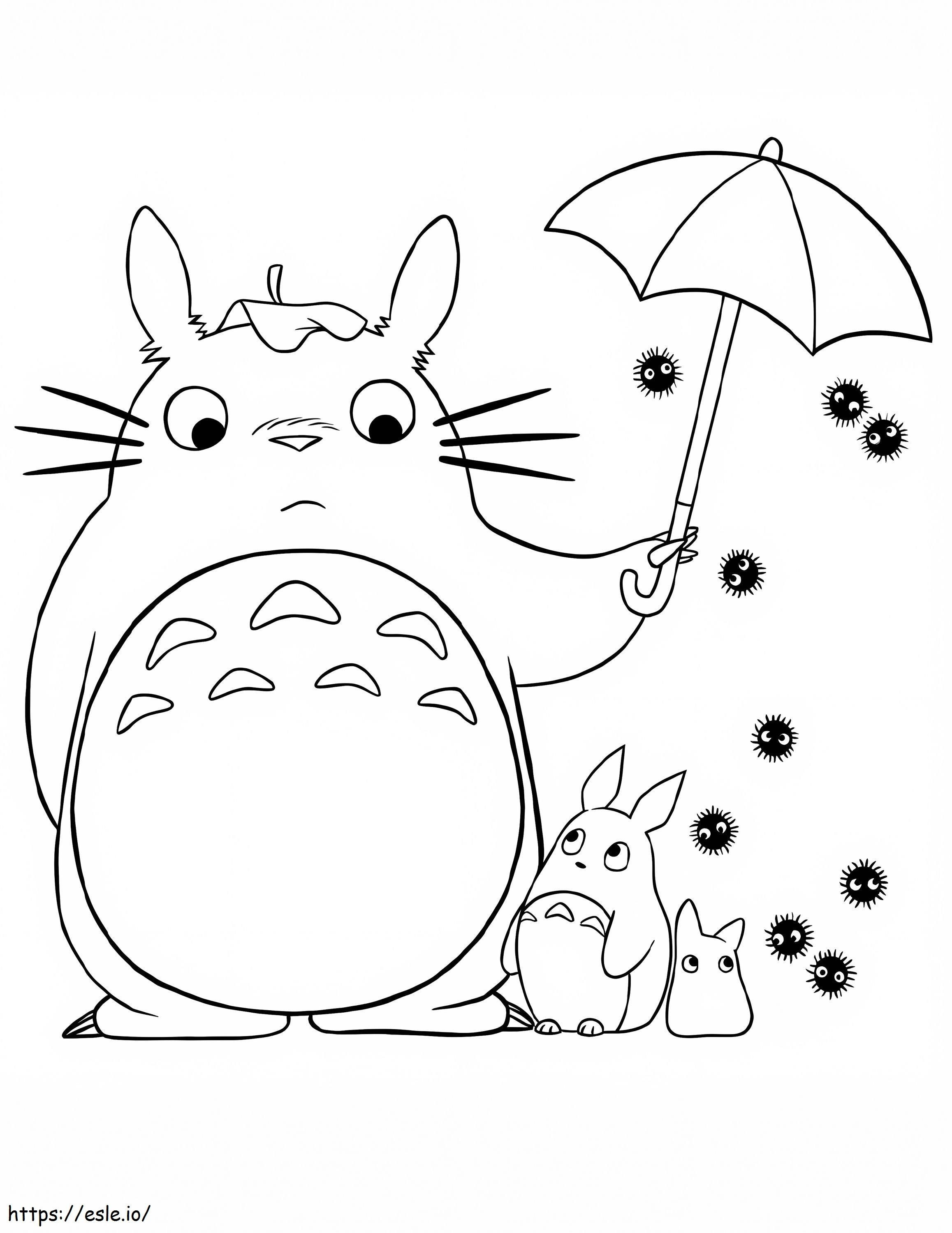 Schattige Totoro kleurplaat kleurplaat