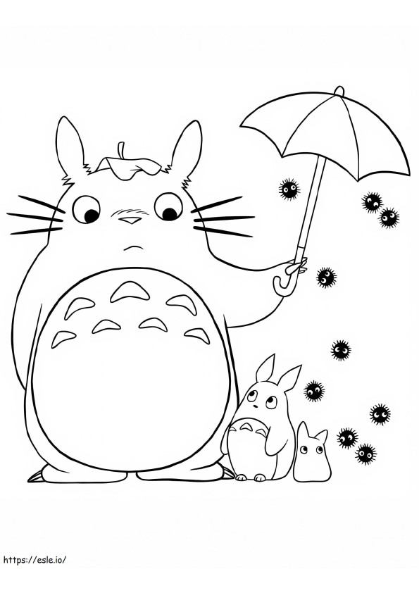 Totoro yang menggemaskan Gambar Mewarnai