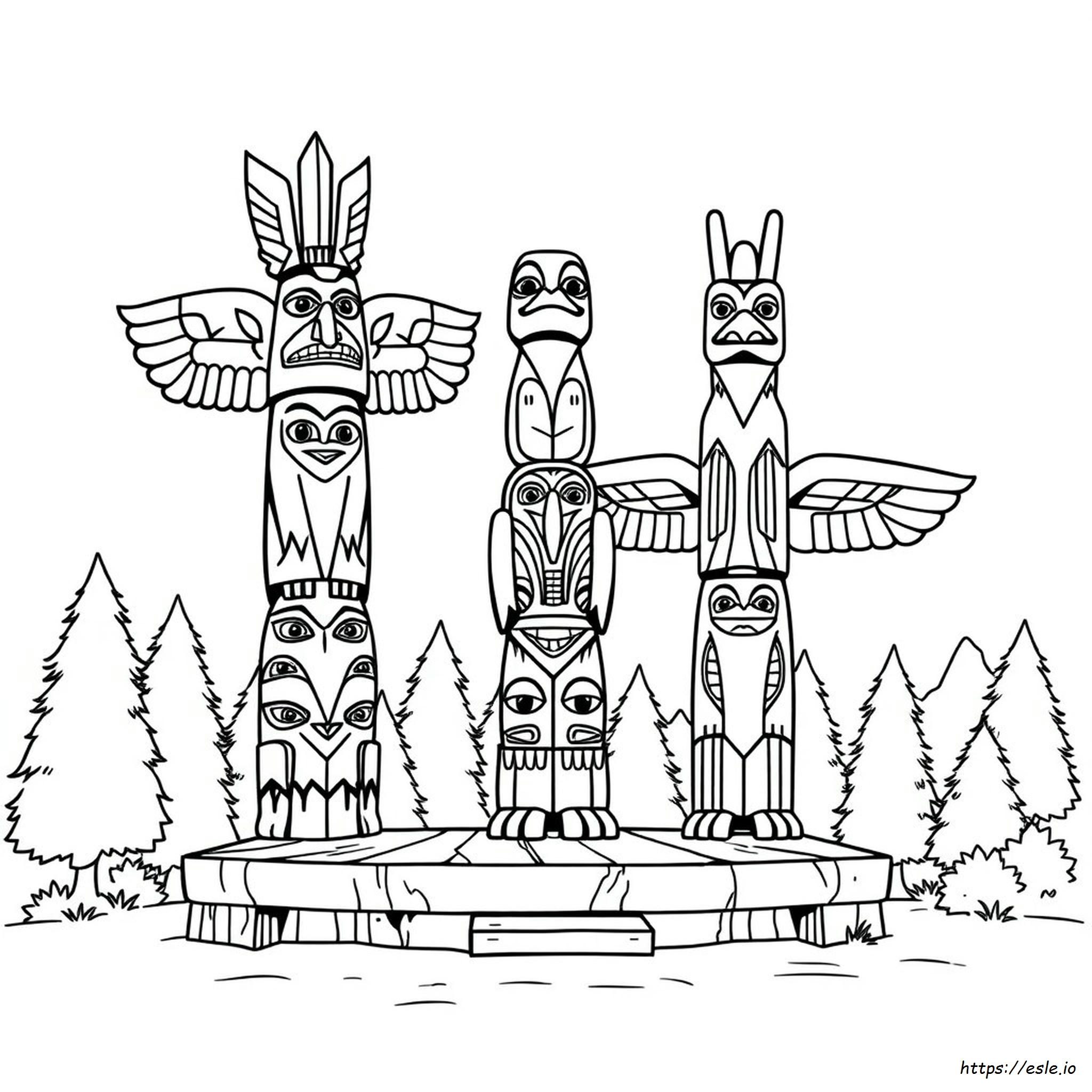 Native American Totem Pole Coloring Pages