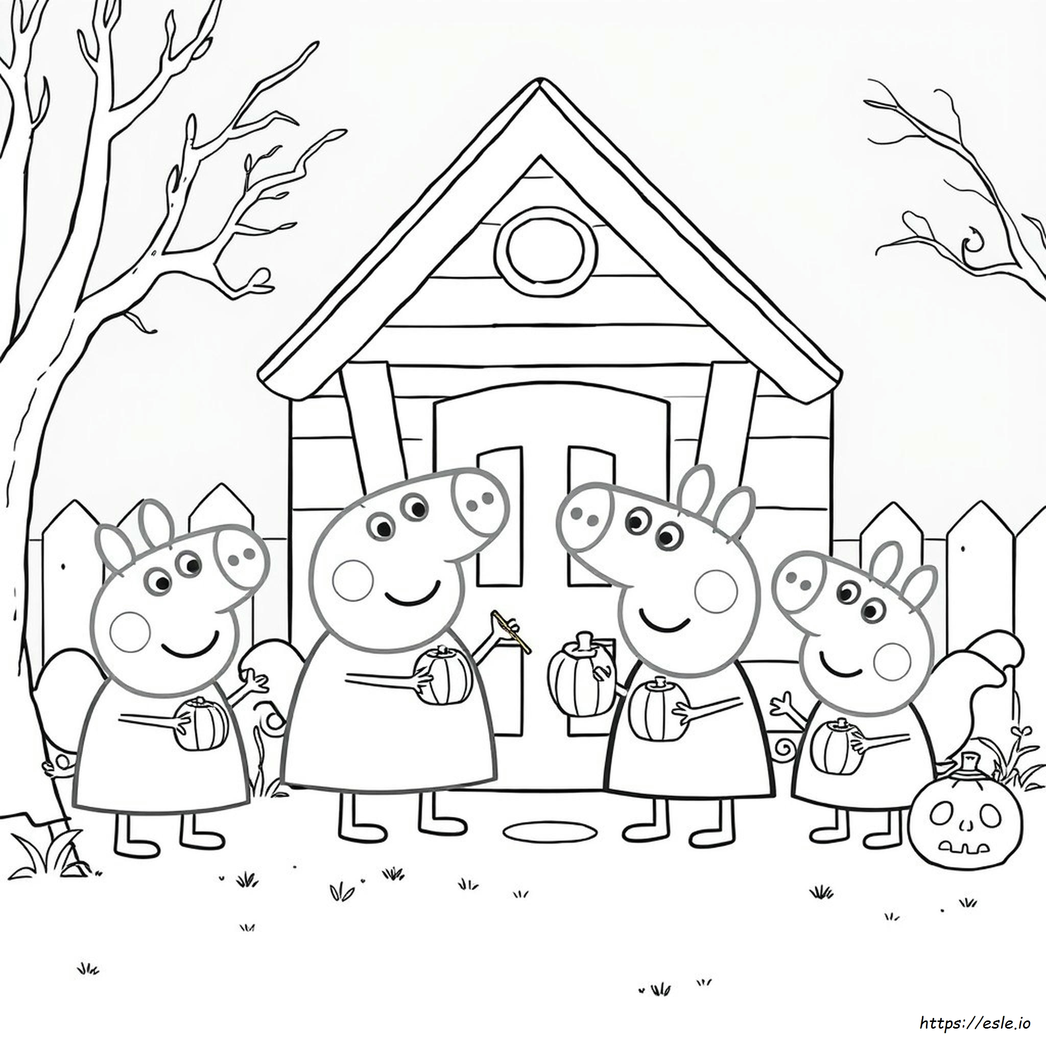 Halloween Peppa Pig Coloring Pages