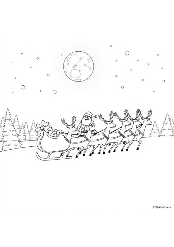 Weihnachtsmann Rentier Ausmalbilder