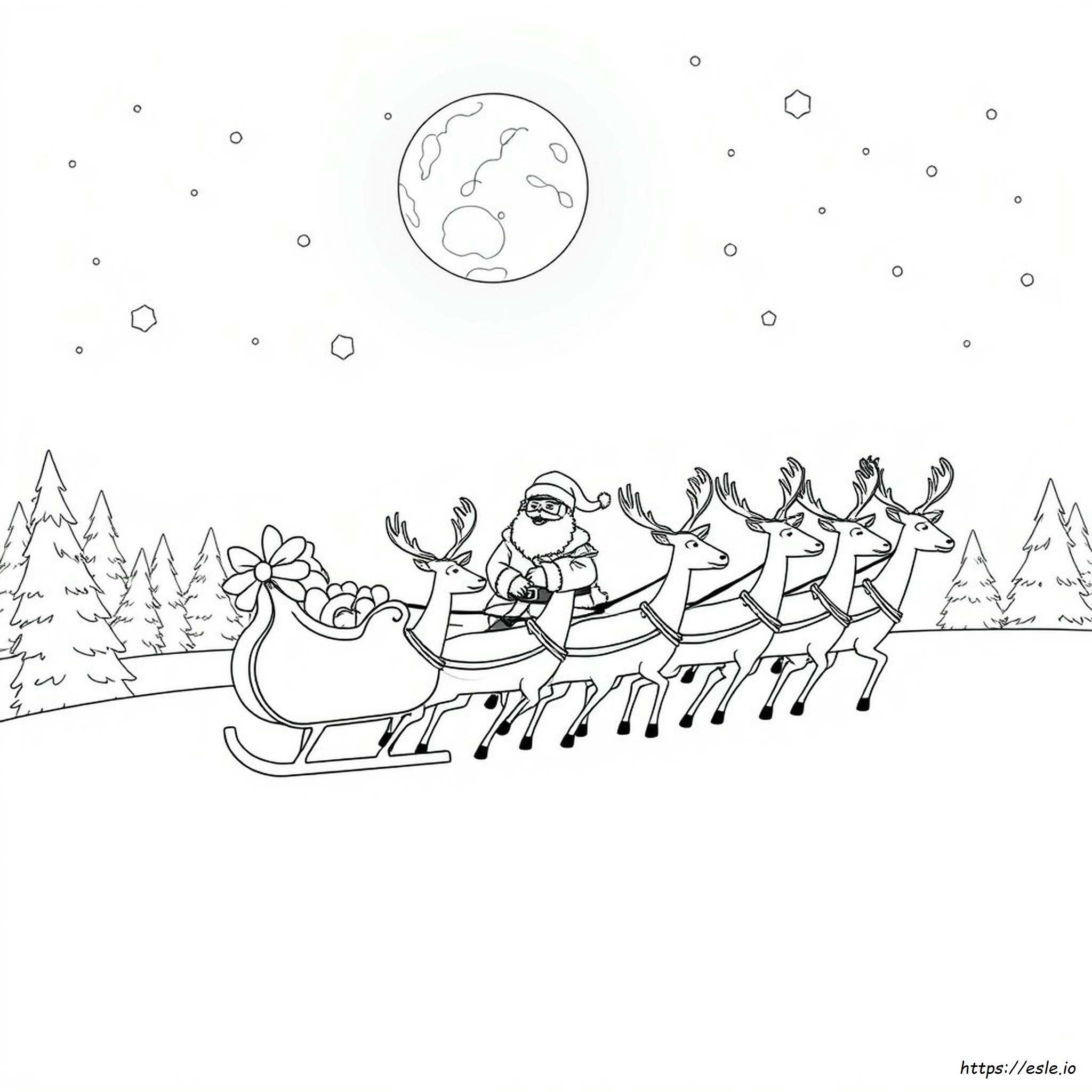 Kerstman Rendier Kleurplaat kleurplaat
