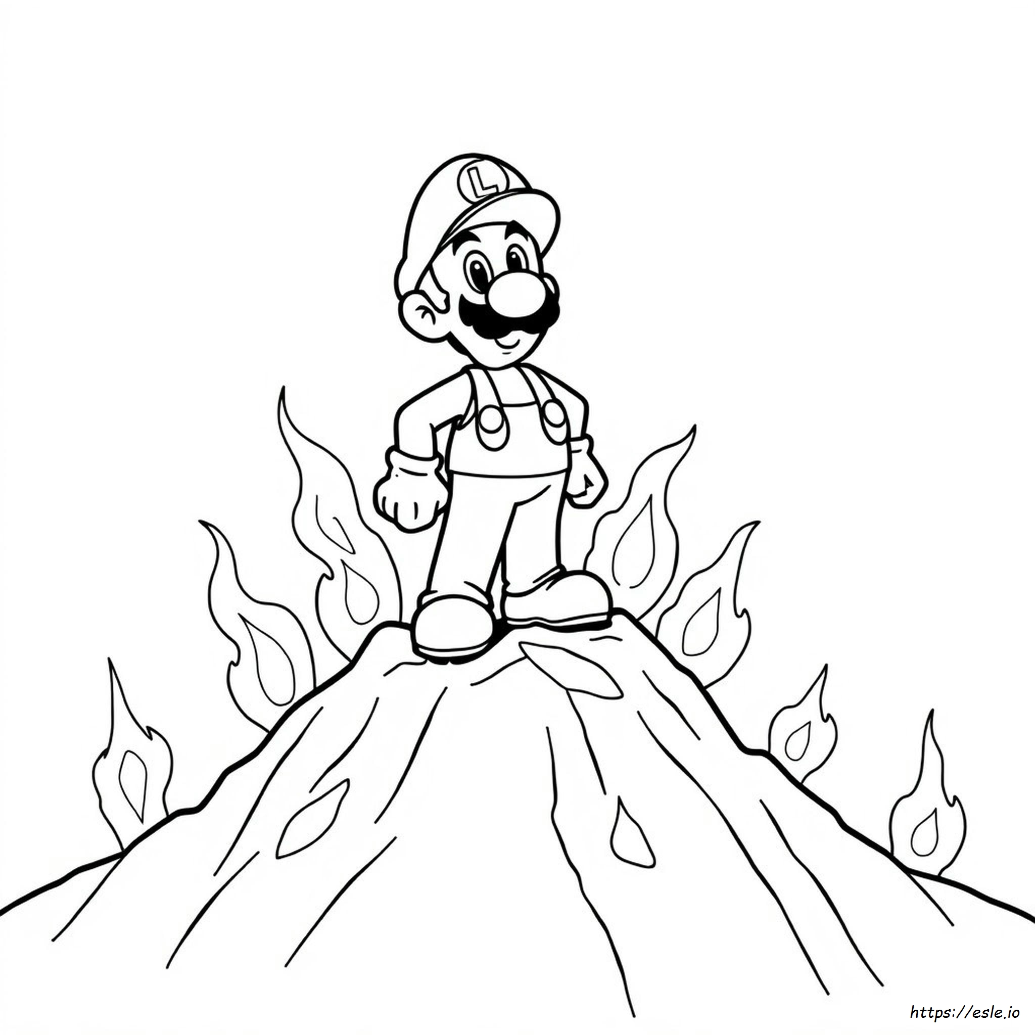 Fire Luigi Coloring Pages