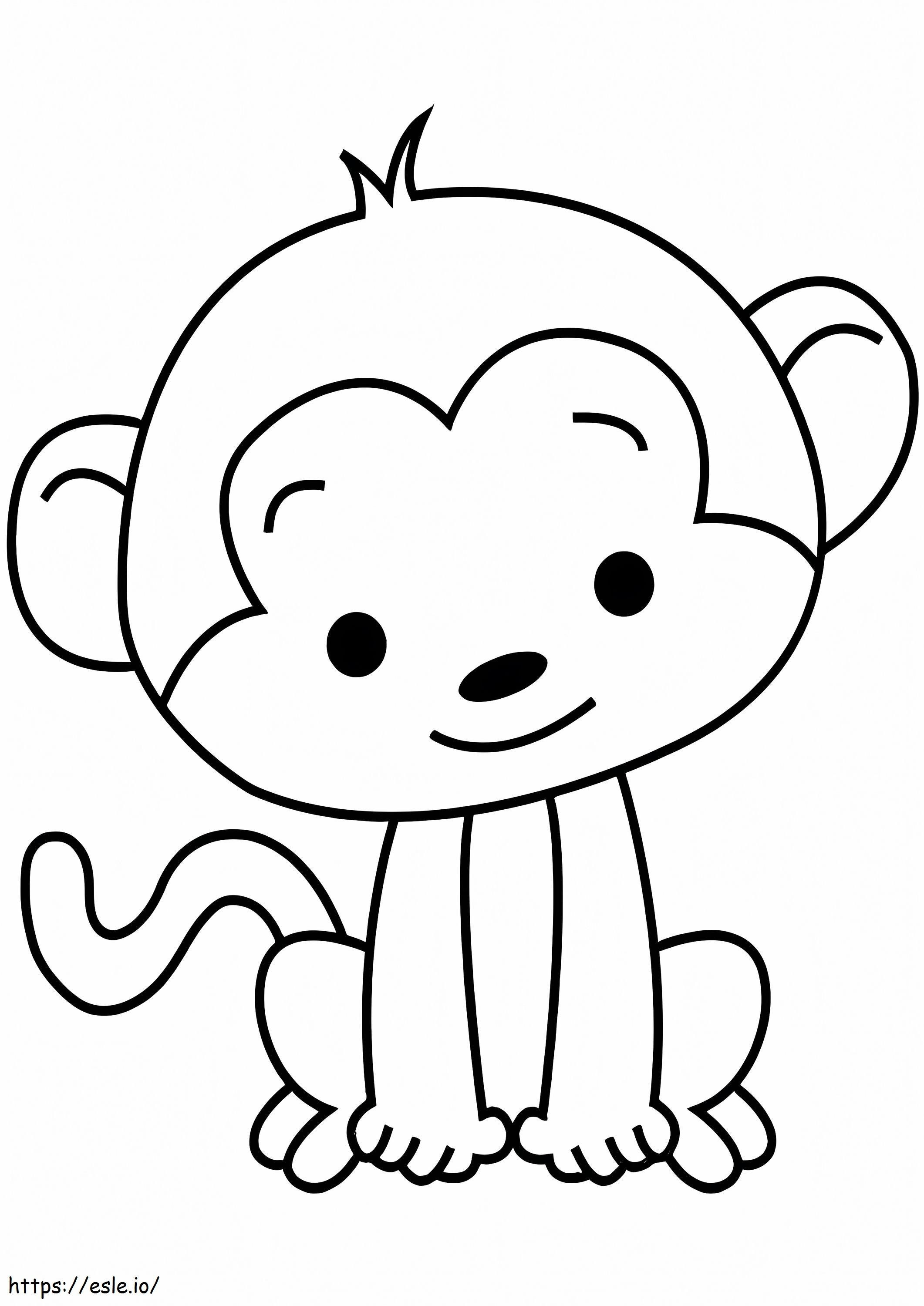 赤ちゃん猿 ぬりえ - 塗り絵