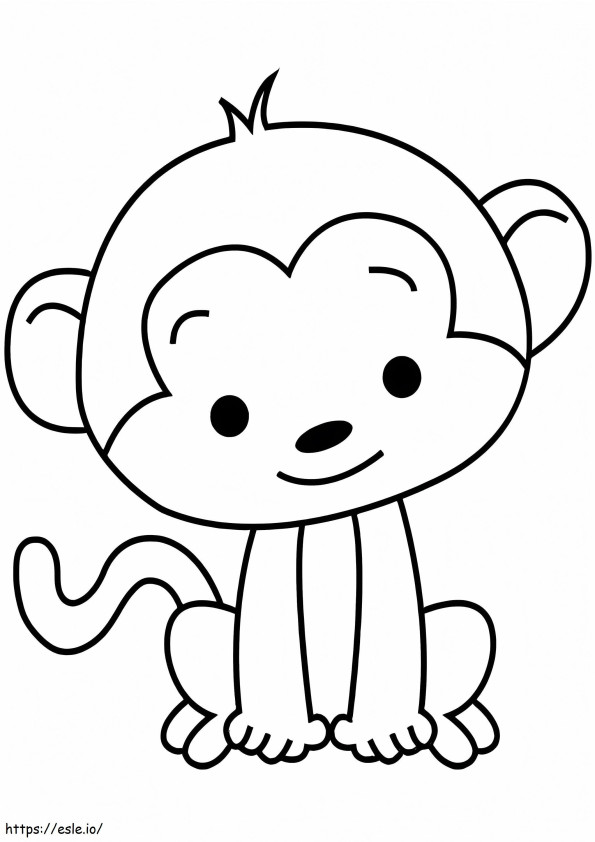 赤ちゃん猿 ぬりえ - 塗り絵