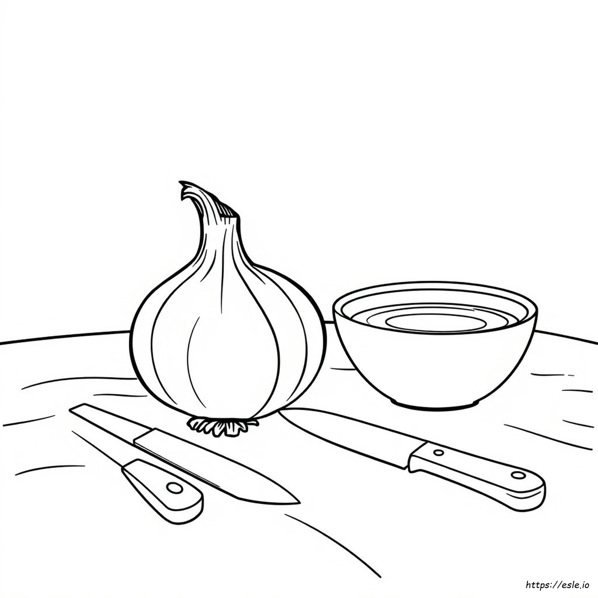 Printable Onion Coloring Page