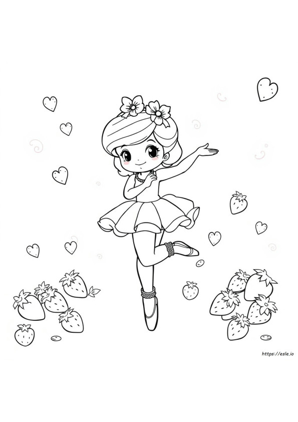 Aardbeien Kortgebak Ballerina Kleurplaten
