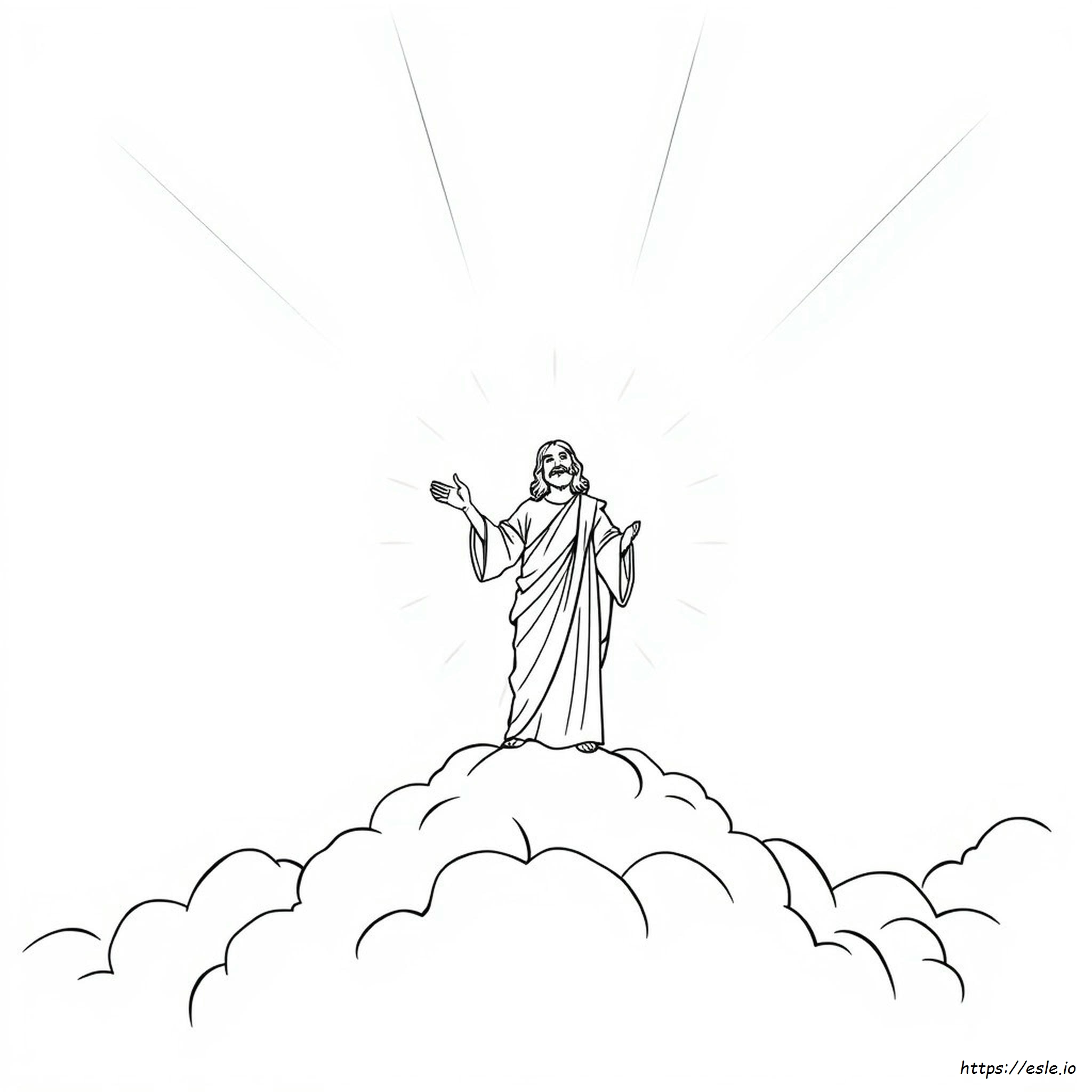 Jesus Goes To Heaven Coloring Page
