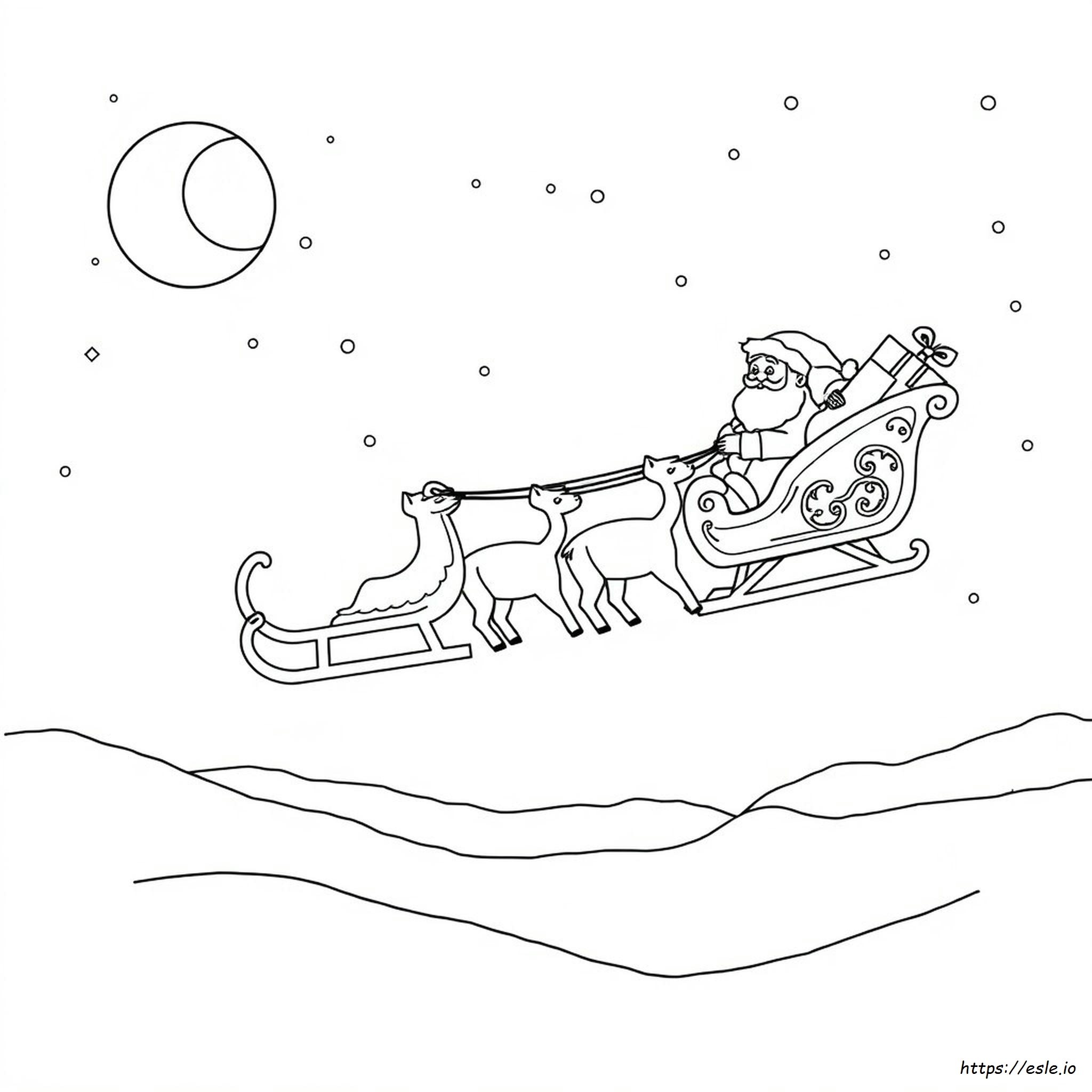 Slitta Di Babbo Natale Da Colorare