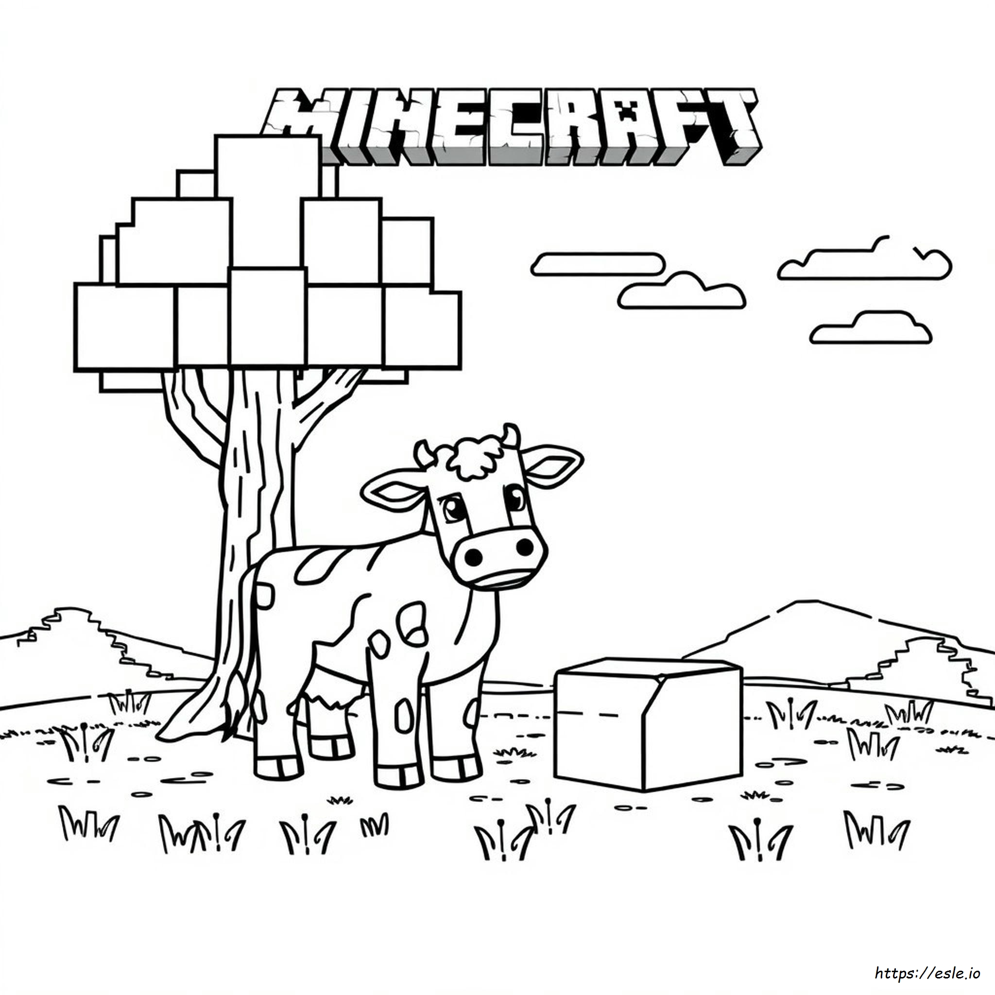Minecraft Cow Coloring Pages