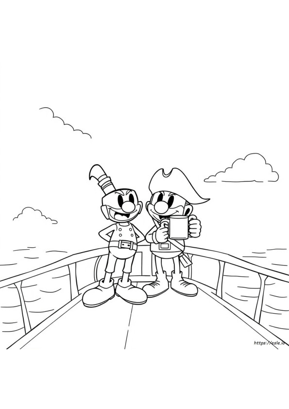 Cuphead Dan Mugman Halaman Mewarnai