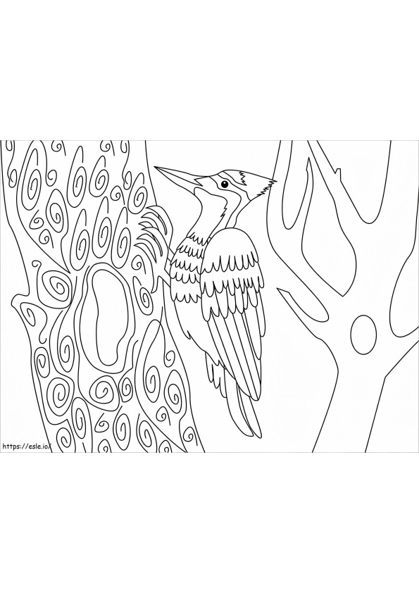 Hard Woodpecker coloring page