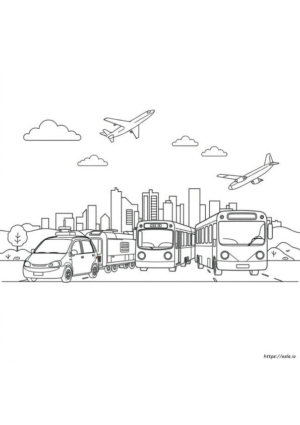 Transportation Coloring Book