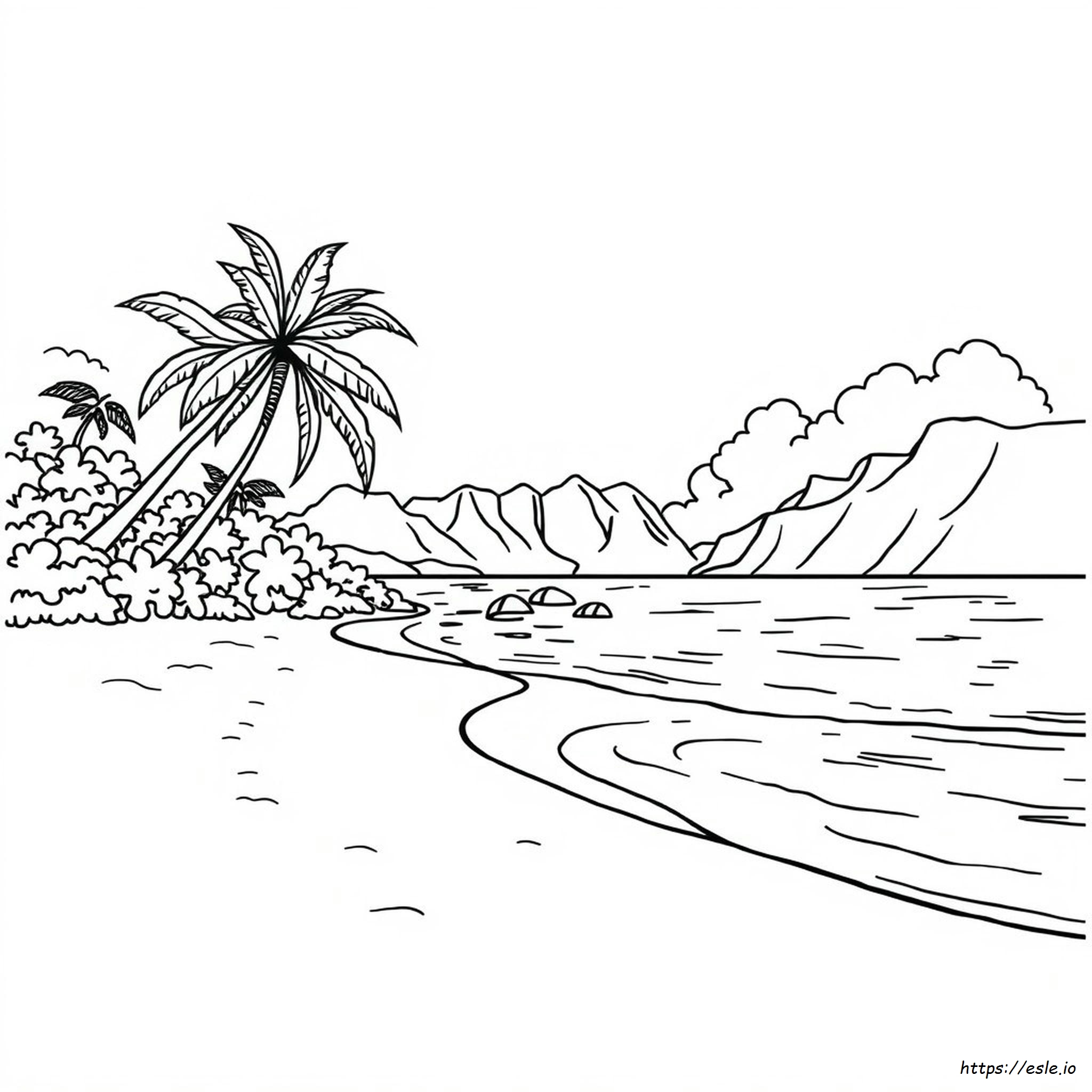 Hawaii Beach Coloring Pages