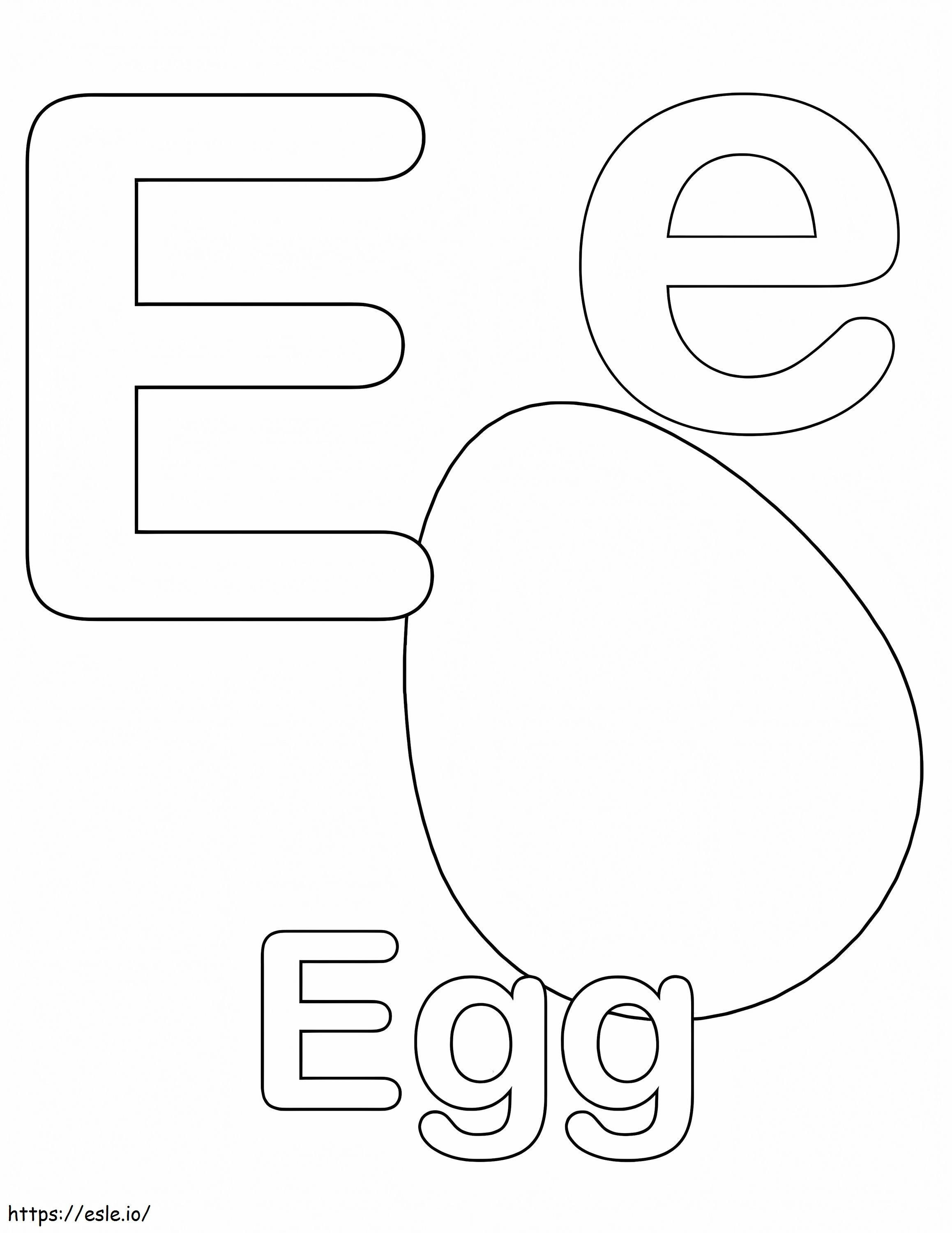 Letra E 10 para colorir