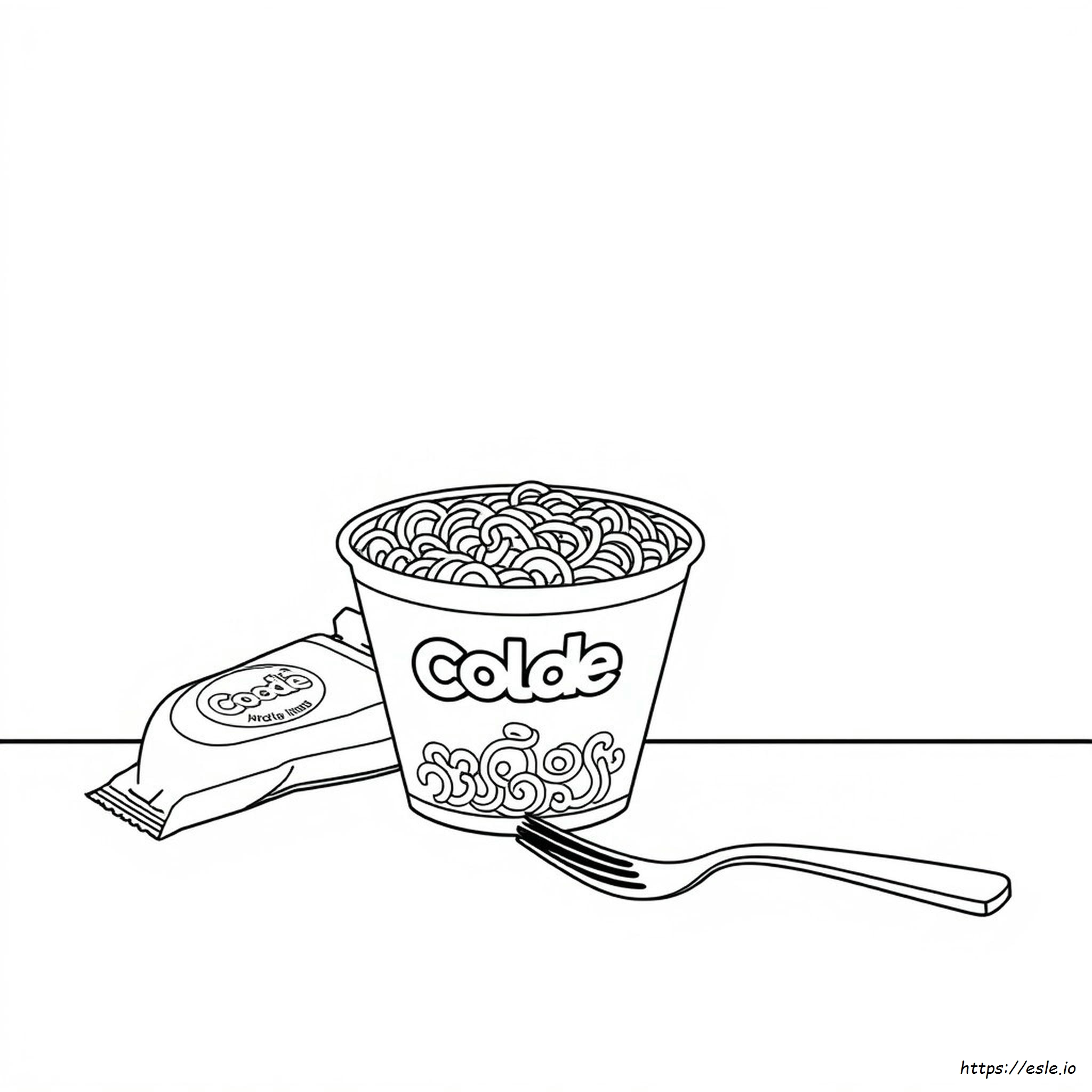 Tazza Di Spaghetti Istantanei Da Colorare