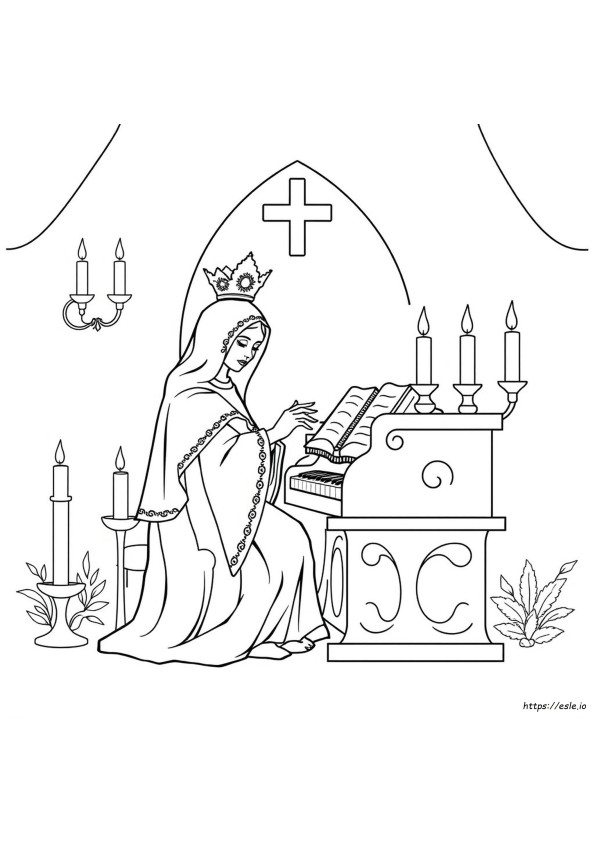 Sfânta Cecilia De Colorat