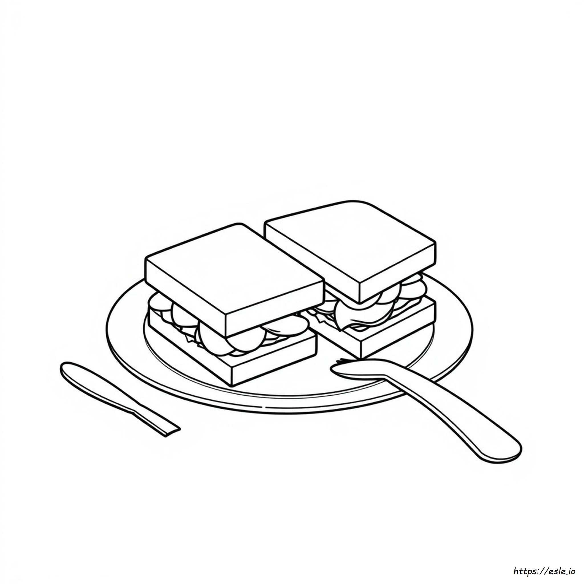 Printable Sandwich Coloring Page