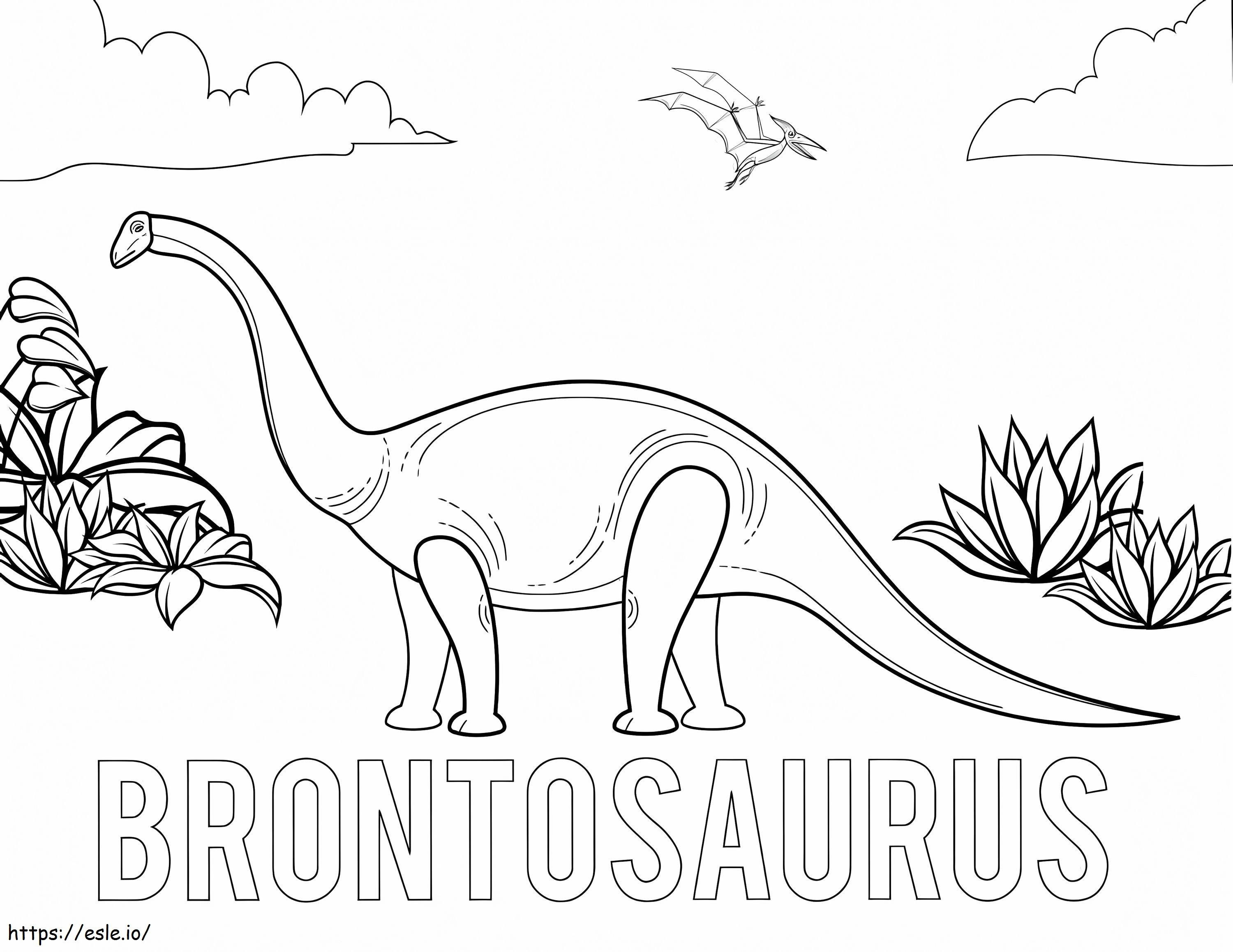 Dinozaur Brontosaurio de colorat