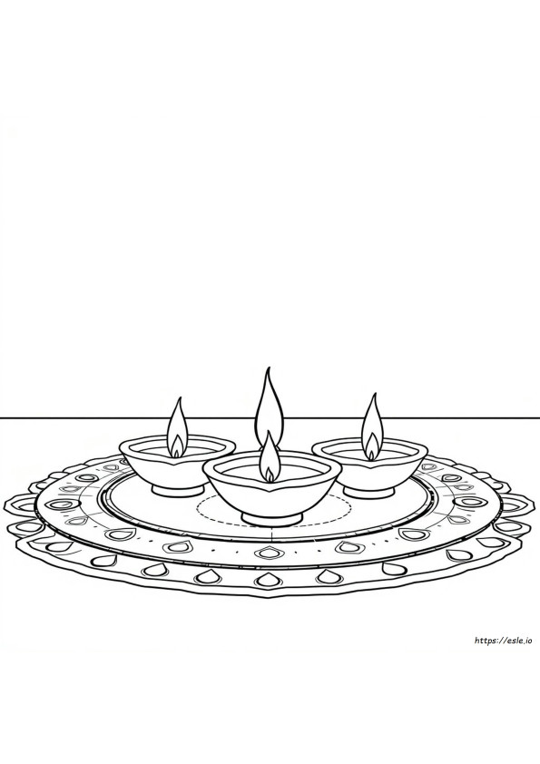 Diya Lampe Ausmalbild