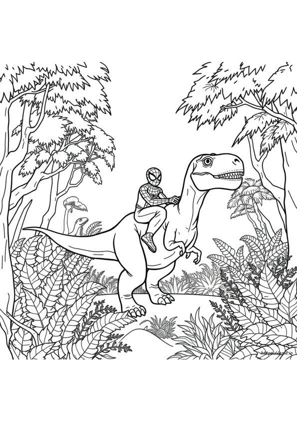 Spidey Dinozor Boyama Sayfası
