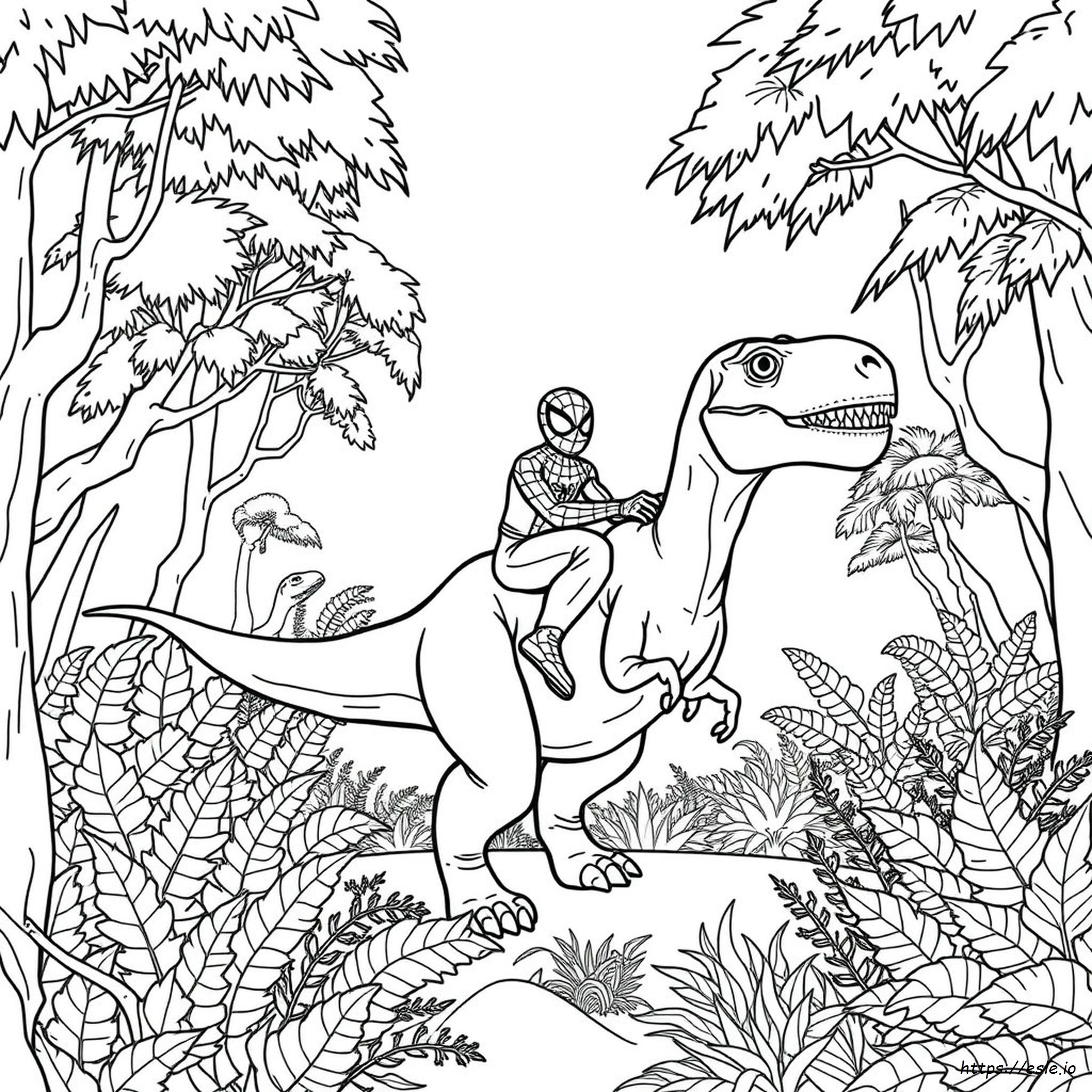 Hämähäkki Dinosaurus Värityskuva