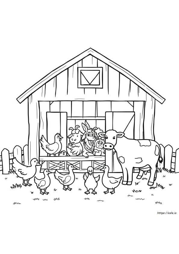 Barn Coloring Pages With Animals
