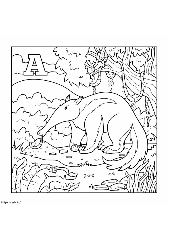 A Wild Anteater coloring page