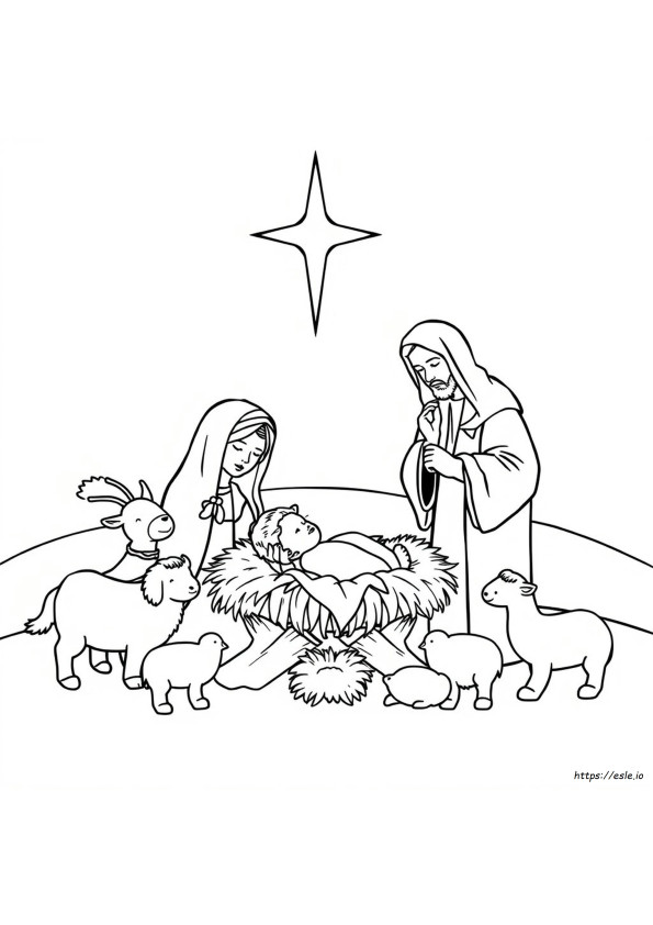 The Birth Of Jesus Coloring