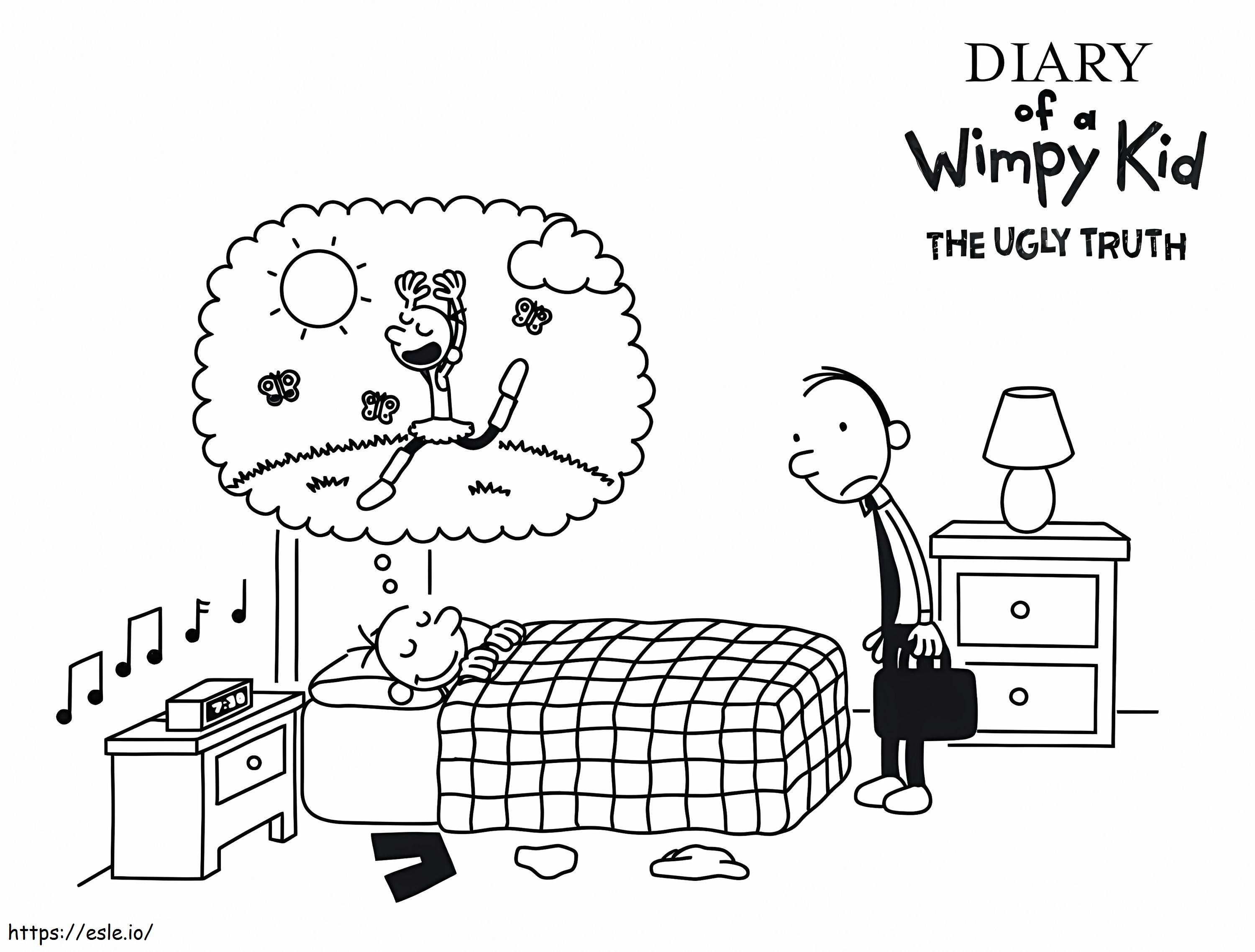 Wimpy Kid Sleeping coloring page