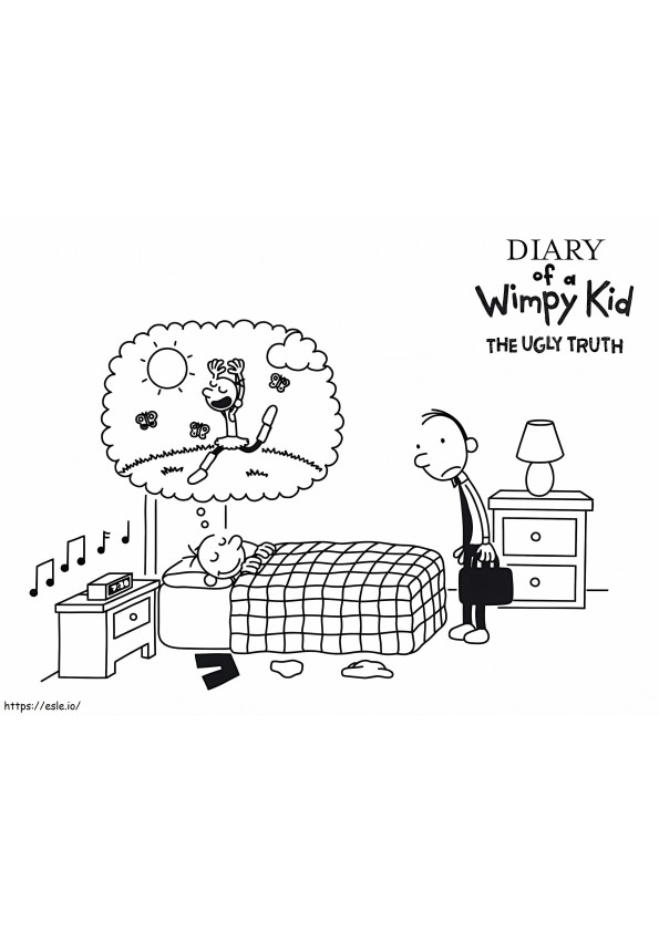 Wimpy Kid Sleeping coloring page