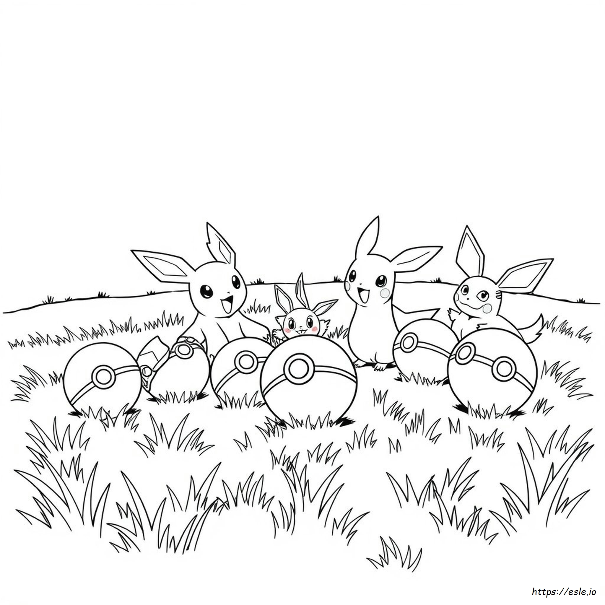 Ryhmä Pokemon Värityskuvat