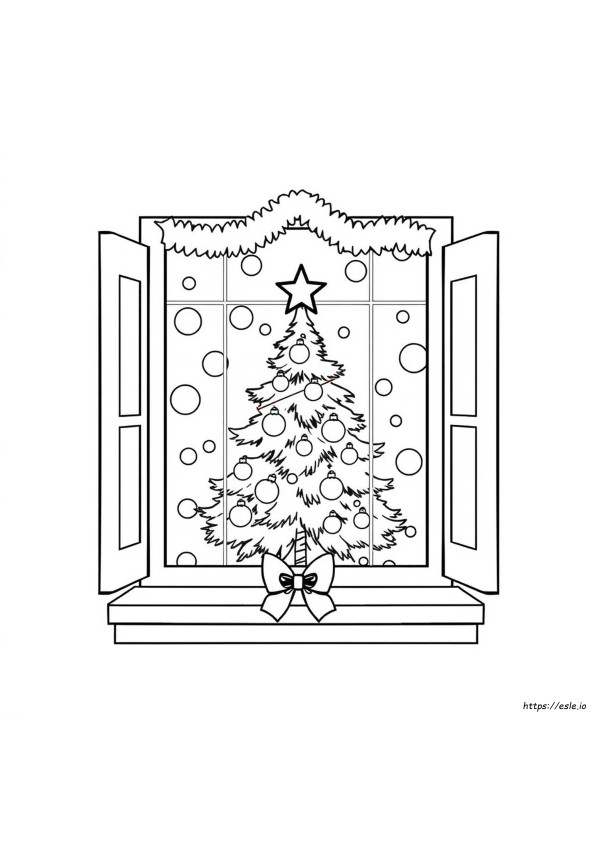 Noel Pencere Boyama Sayfaları
