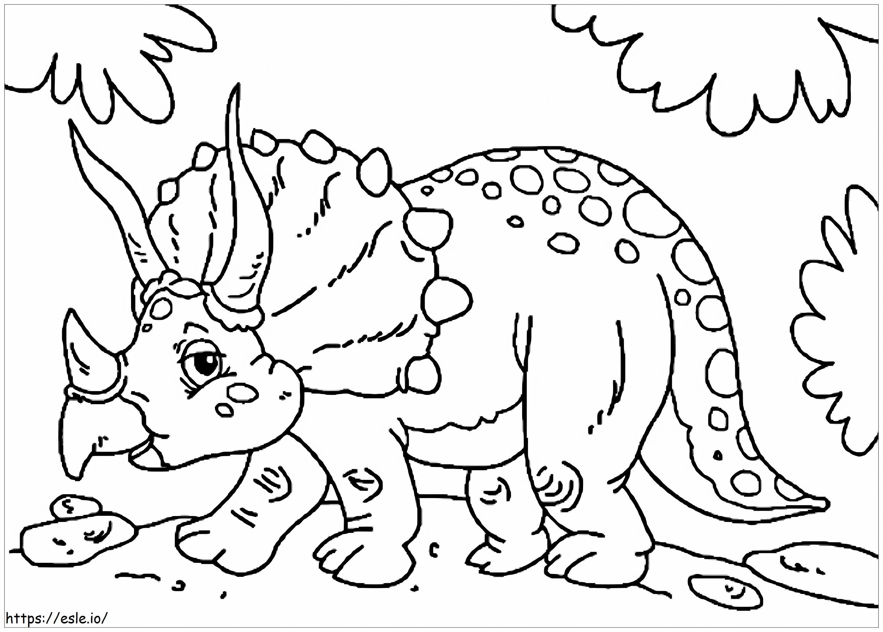 Triceratops herbívoros para colorear