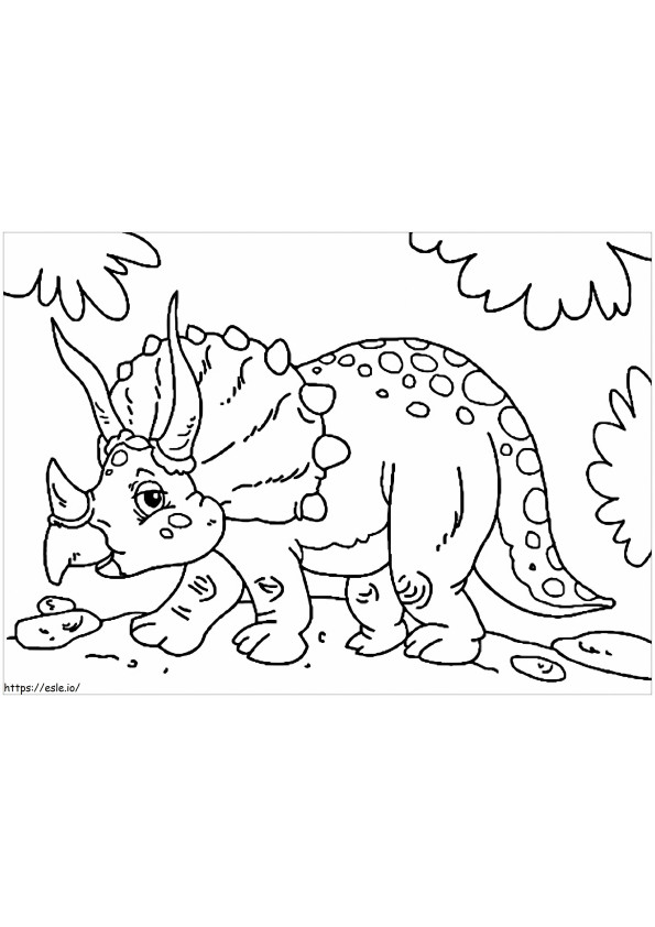 Triceratops roślinożerny kolorowanka