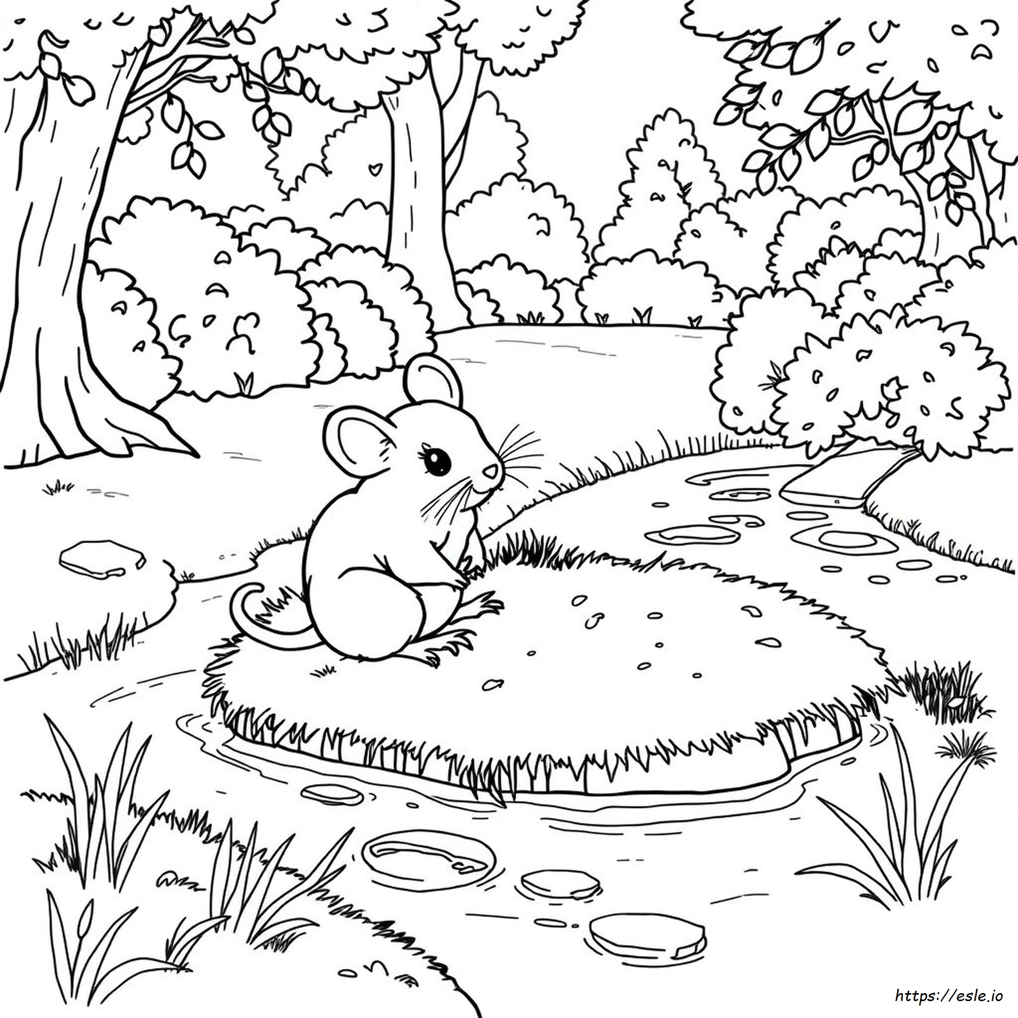 Realistic Mouse Coloring Page