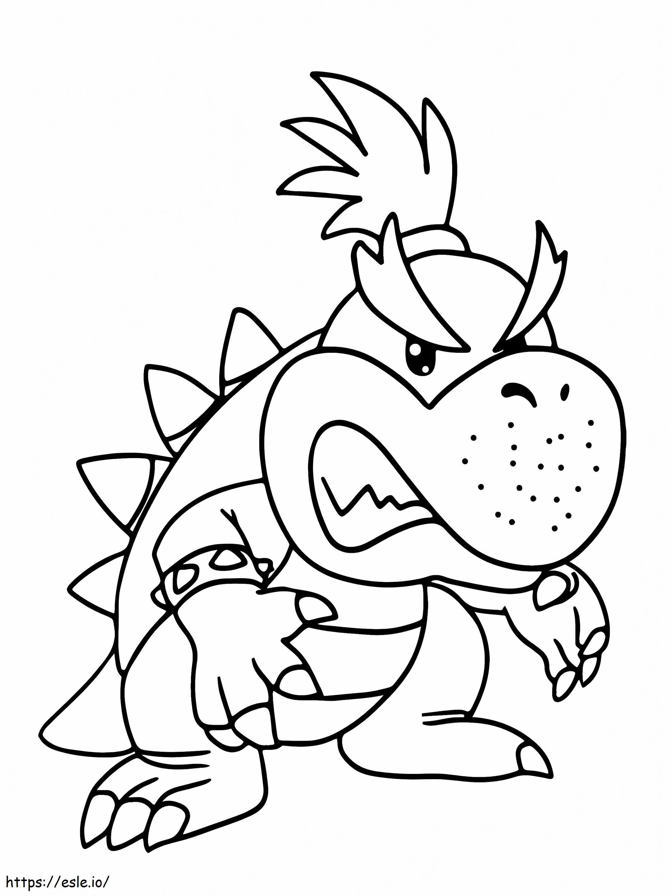Angry Bowser Jr coloring page
