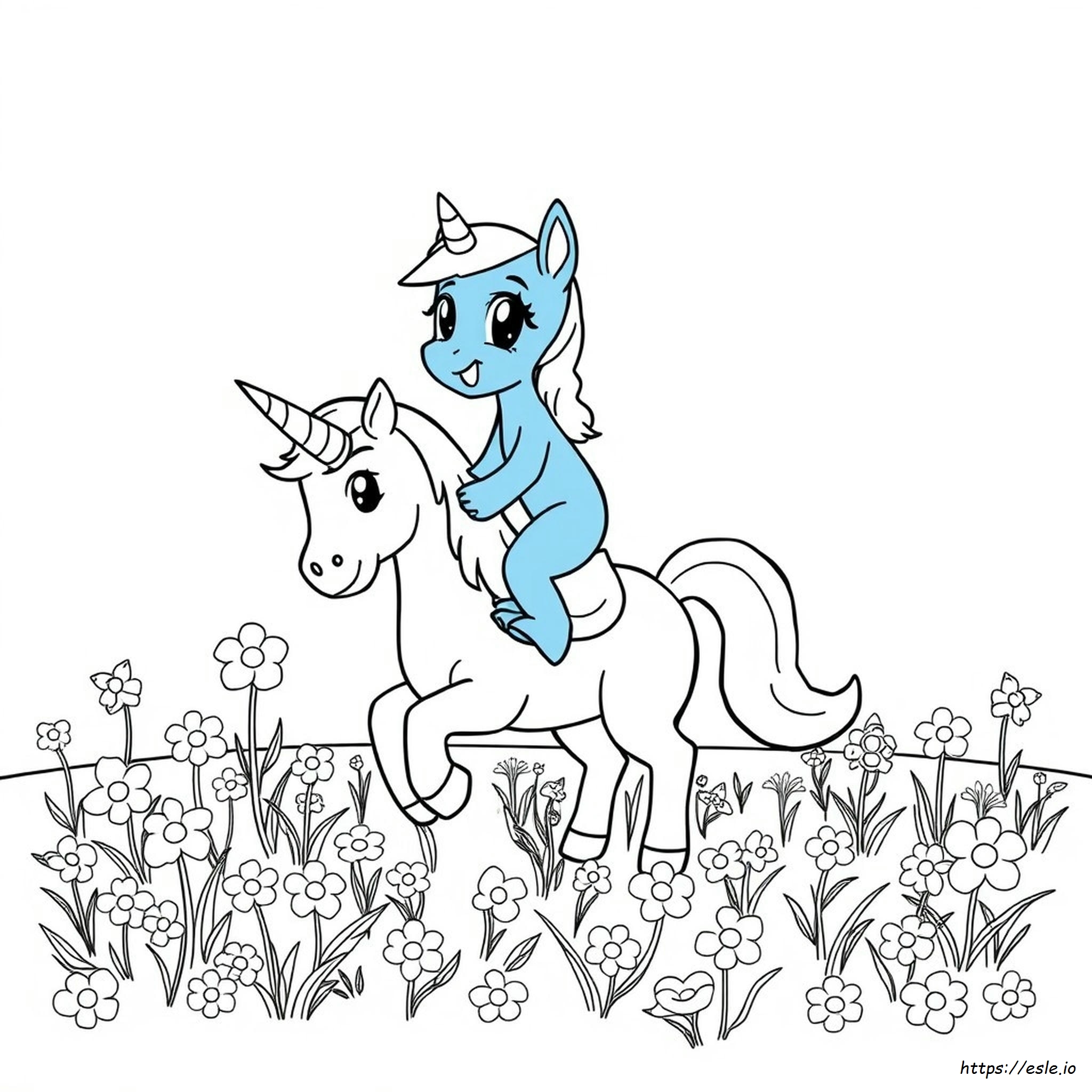Bluey Unicorse Coloring Page