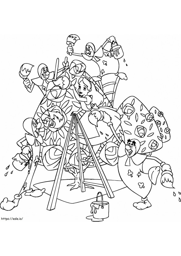 Alice In Wonderland To Color coloring page
