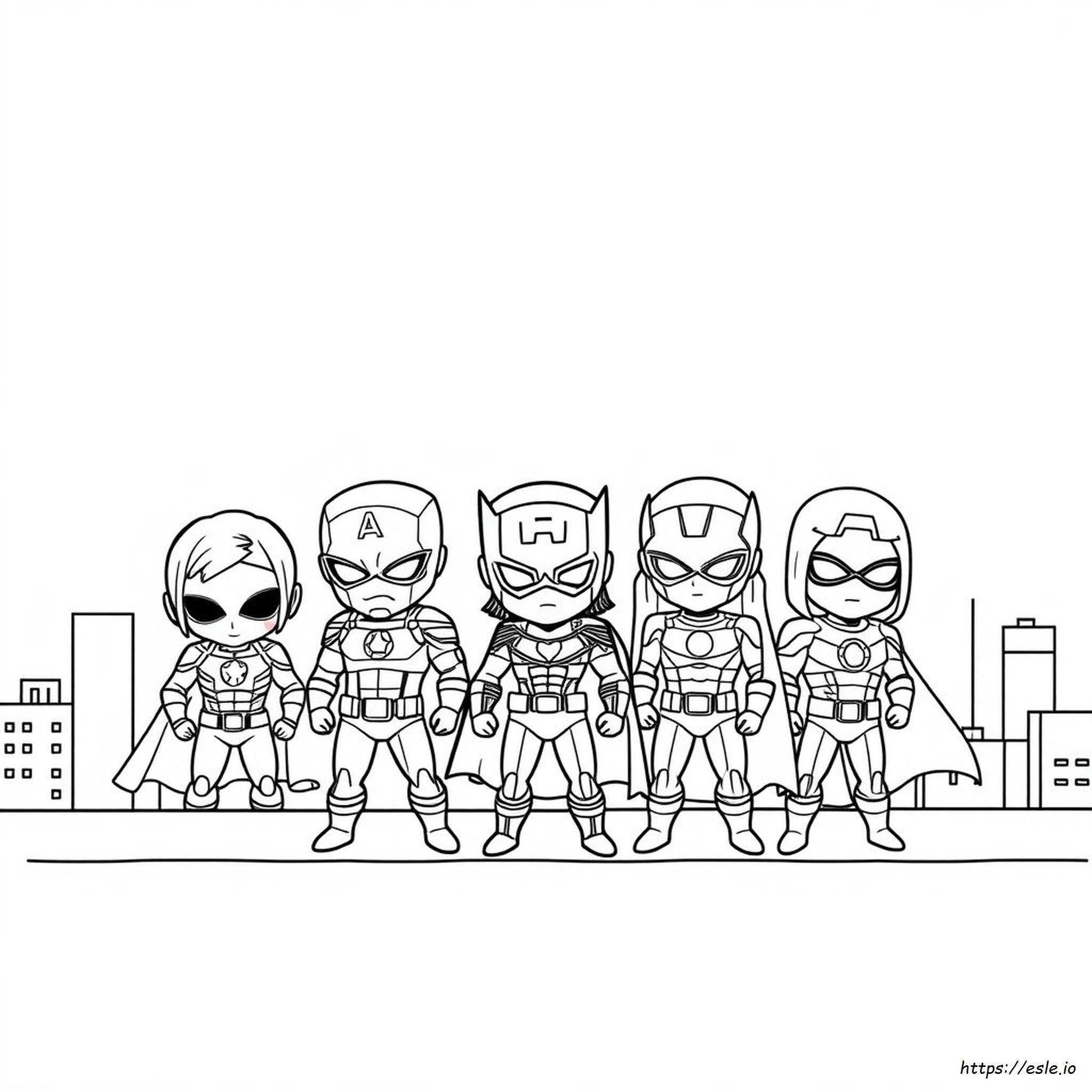 Yazdırılabilir Chibi Yenilmezler Boyama Sayfaları