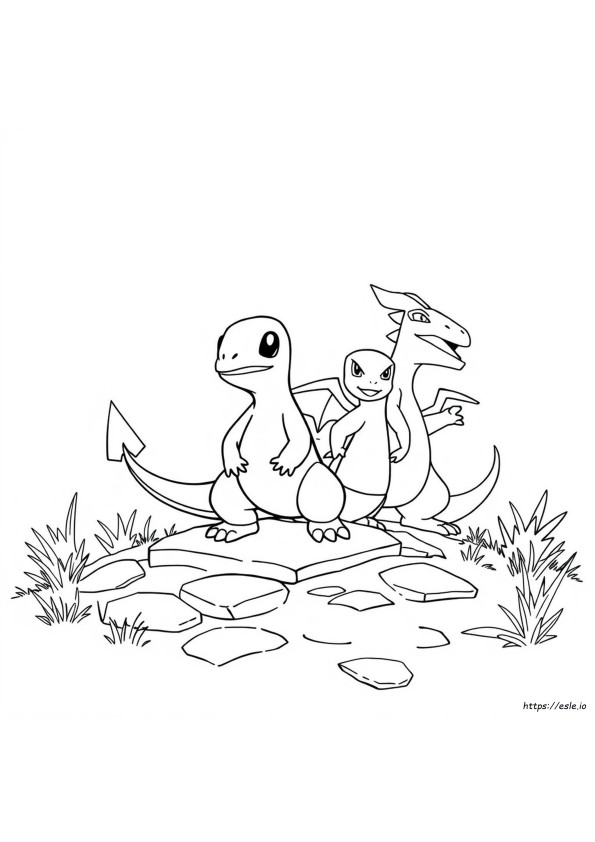 Páginas Para Colorear De La Evolución De Charmander
