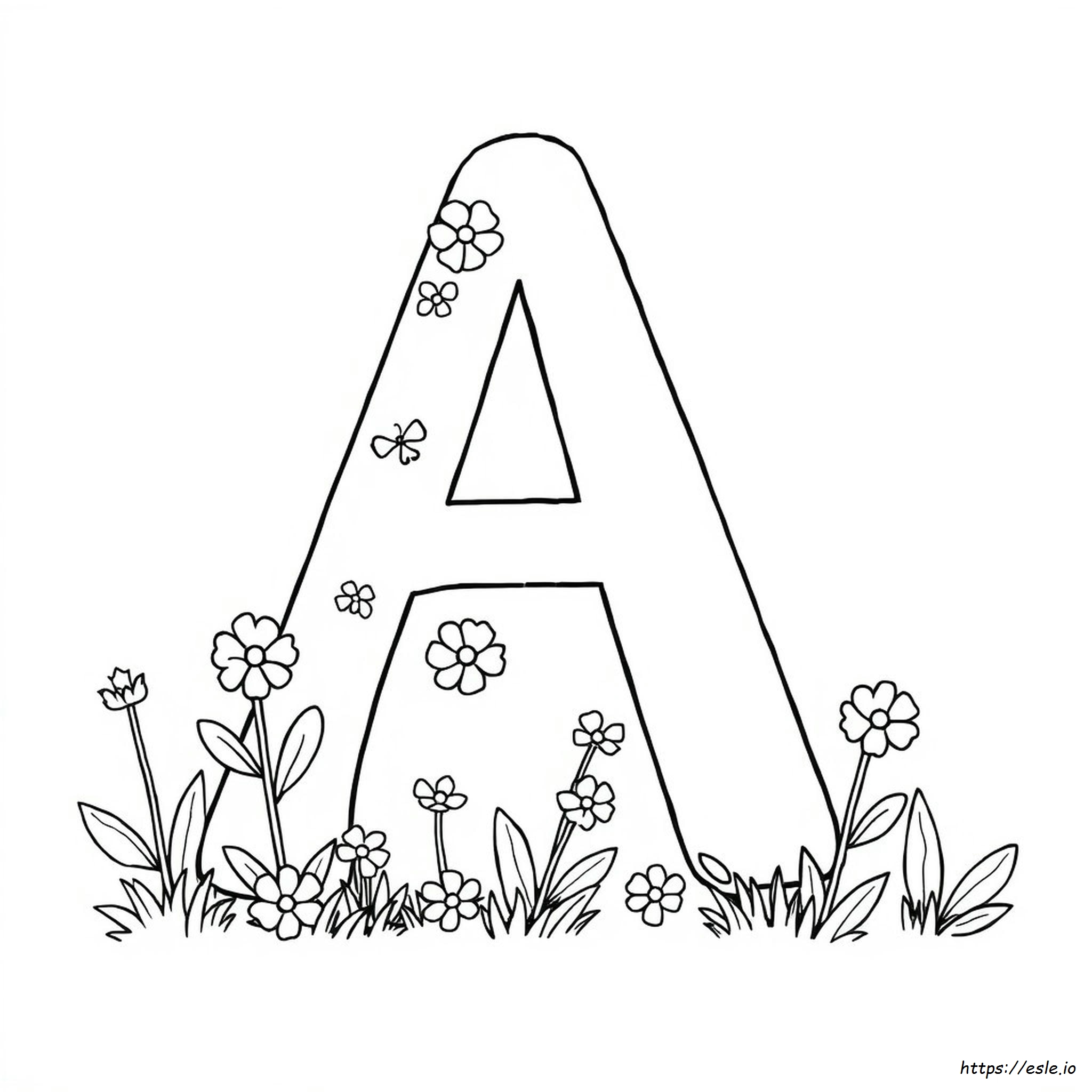 Letter A Coloring Page Free