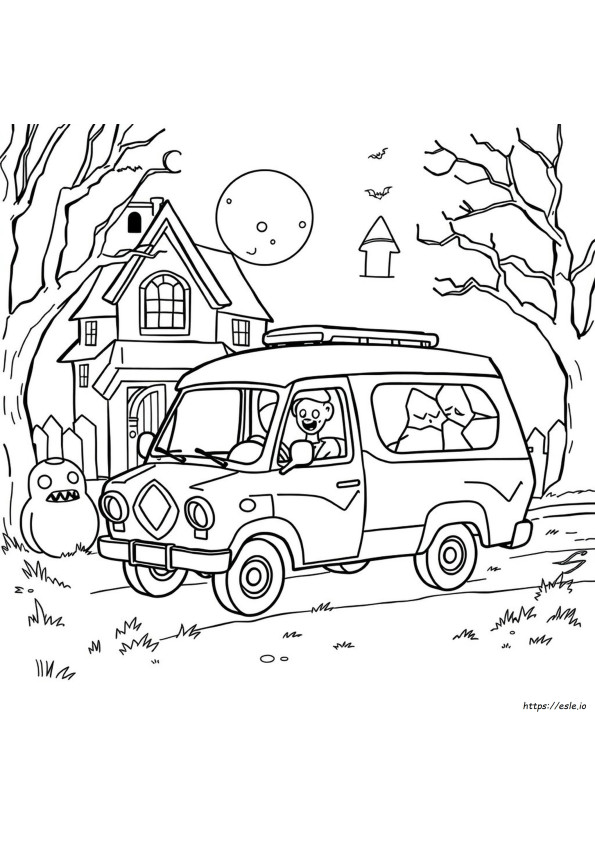 Pagina Da Colorare Stampabile Della Mystery Machine Di Scooby Doo
