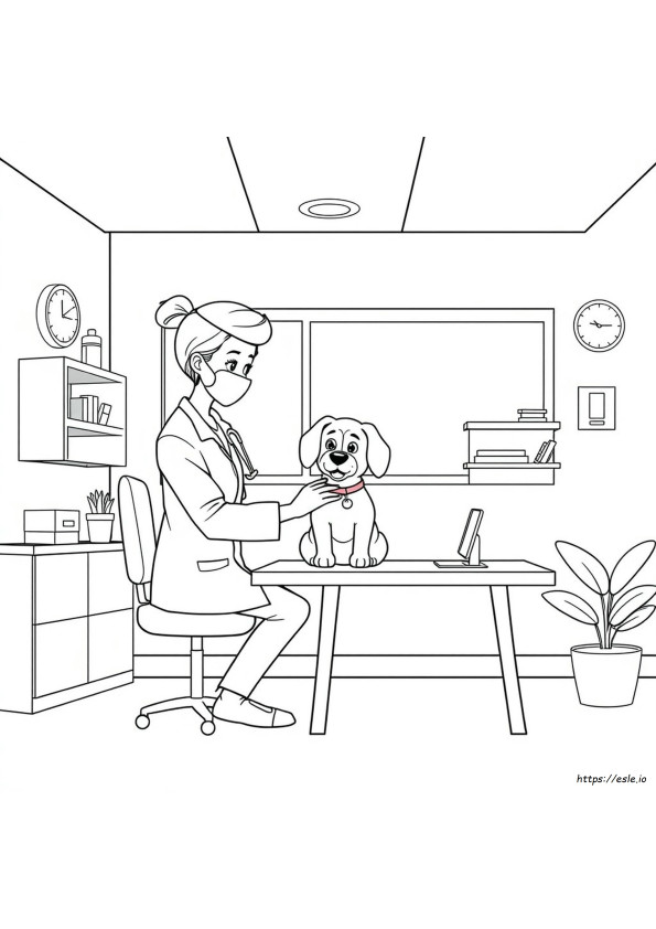 Free Printable Veterinarian Coloring Pages